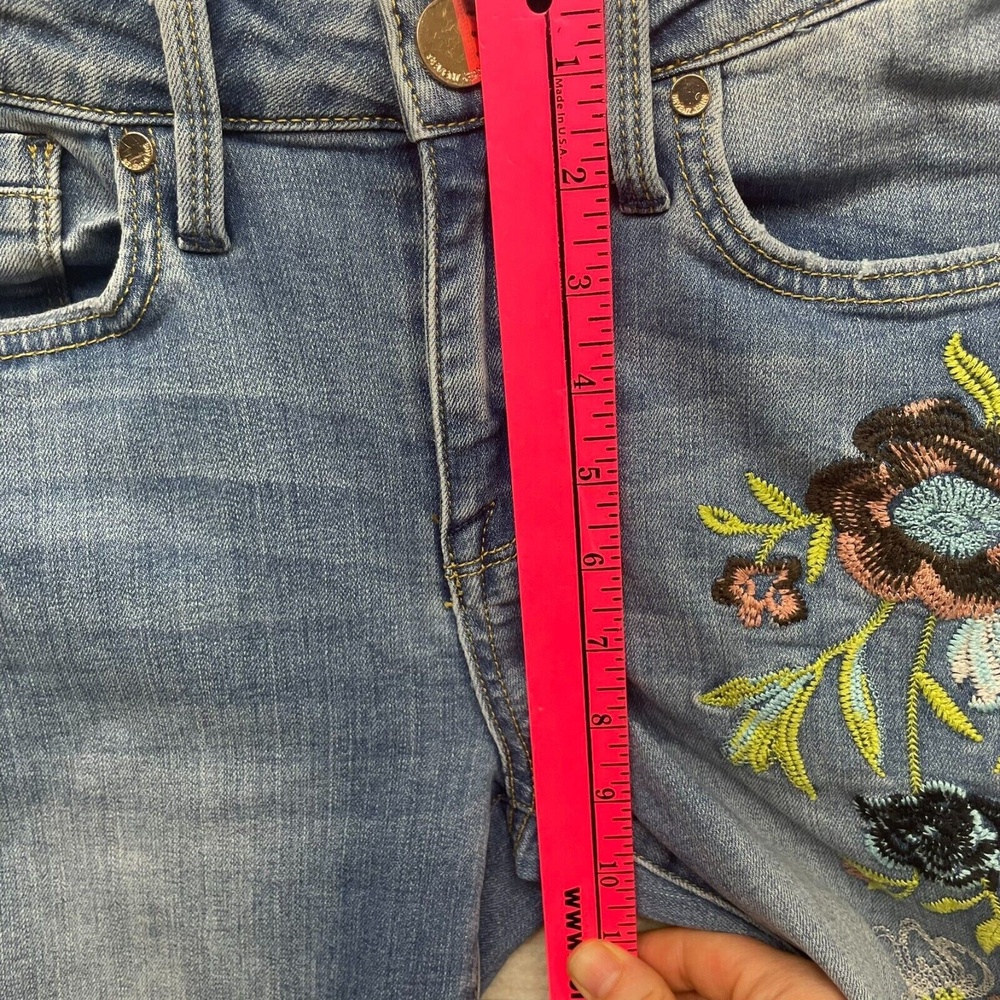 Seven 7 Vancouver Mid Rise Skinny Floral Embroidered Novelty Jeans denim Size 4 - Picture 8 of 10